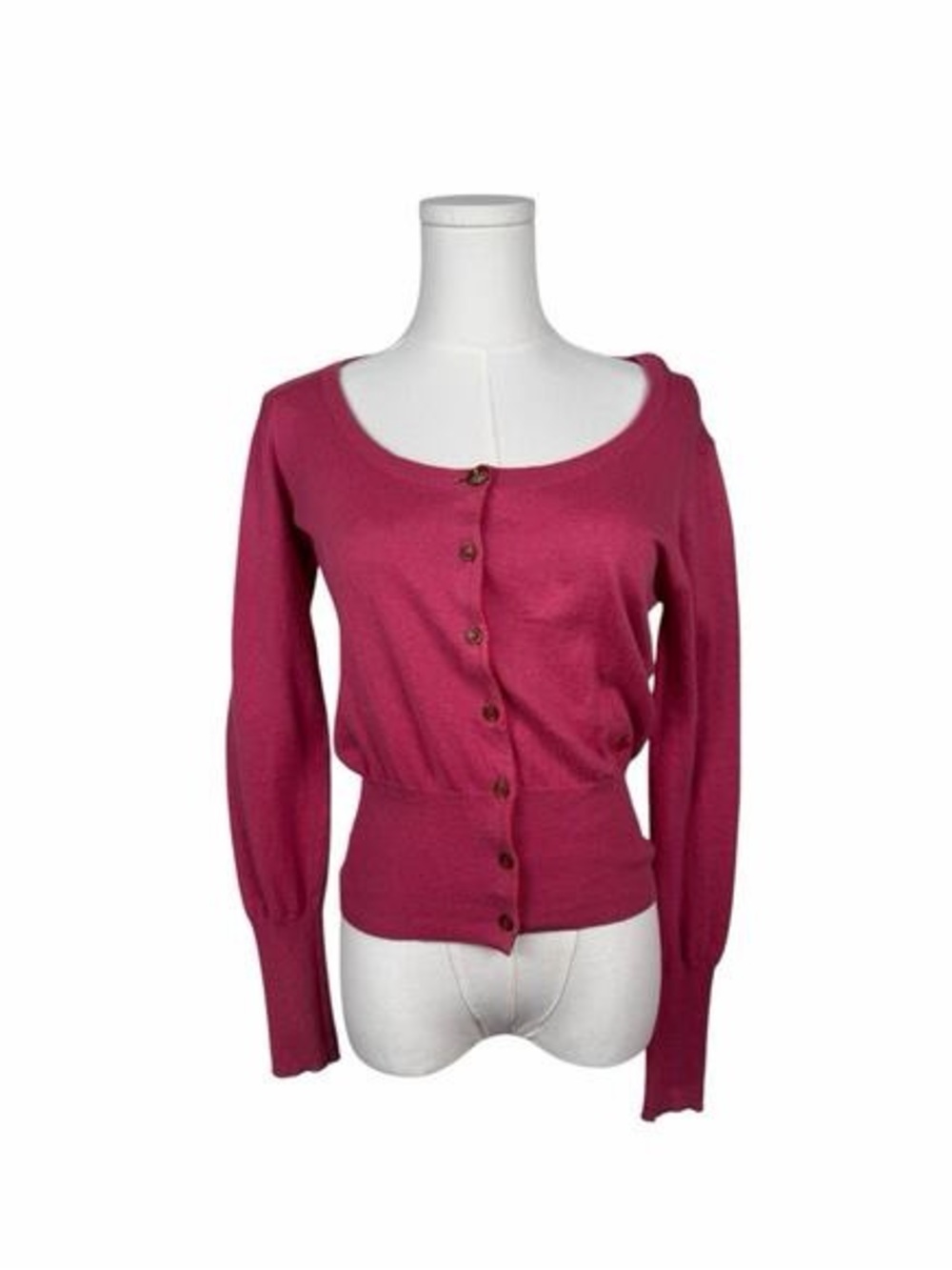Vivienne Westwood Magenta Button-Front Fitted Cardigan